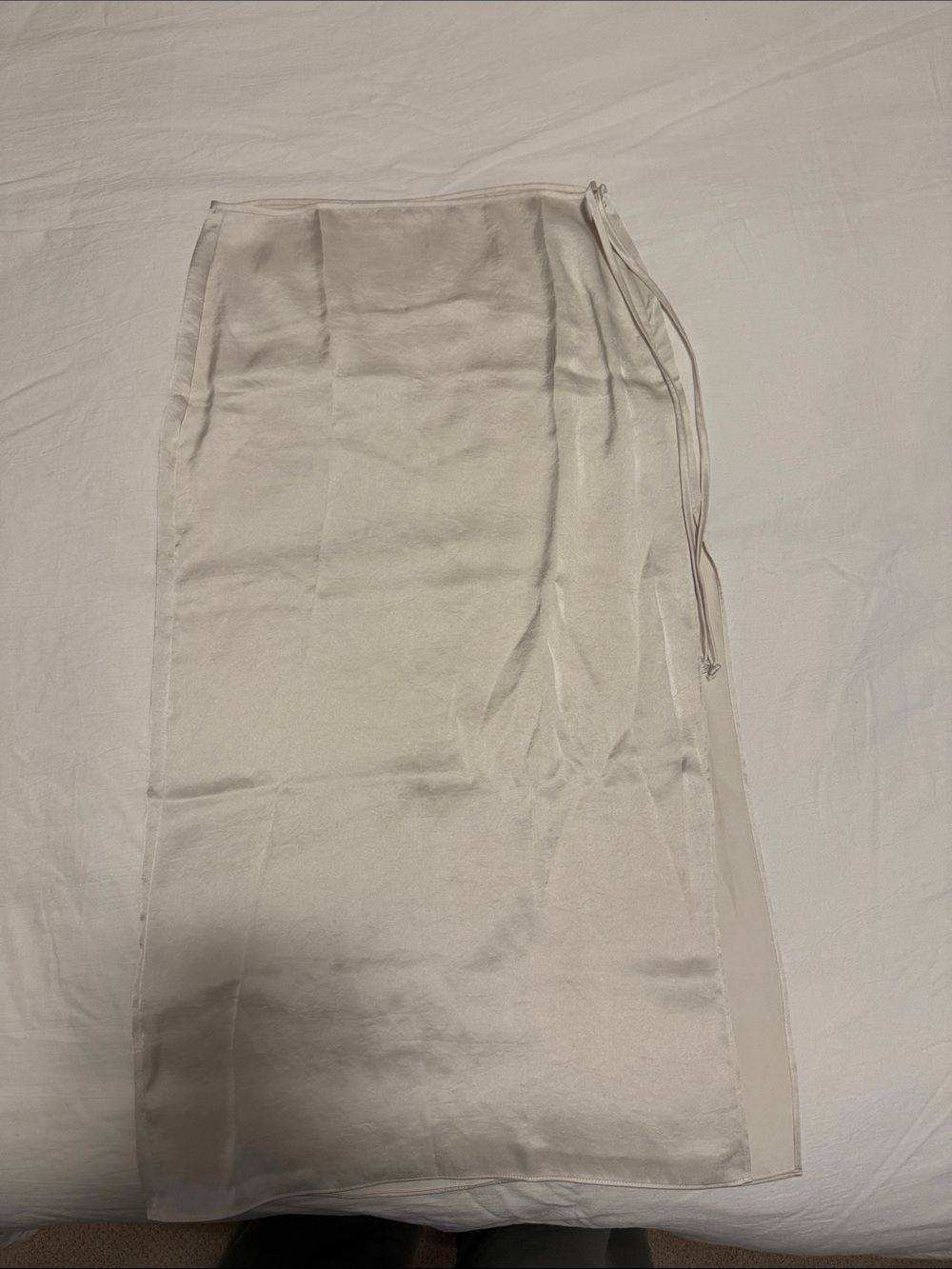 Aritzia Cream Side Tie Midi Skirt